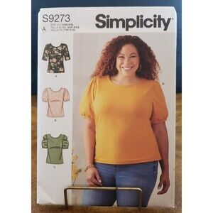 Misses Pullover Knit Top, Scoop Neck, Sewing Pattern Simplicity S9273 Shirt